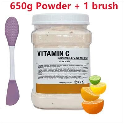 Inspired Finds 650g Chamomile Hyaluronic Acid Facial Moisturizing Jelly Mask Powder With Silicone Brush vtamin C