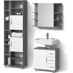 BADMÖBEL-SET Eisak, Anthrazit, 3-teilig