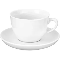 Esmeyer, Tasse, Cappuccinotasse Bistro 52 433-213 ws 6 St./Pack.+Untertasse (300 ml, 6x)