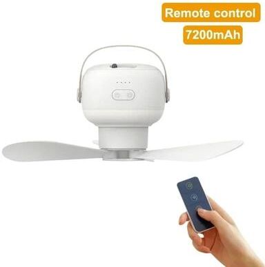 Uplifted Finds Portable Ceiling Fan Outdoor Camping Rechargeable Fan LED Lighting Remote Control xy74 7200mah