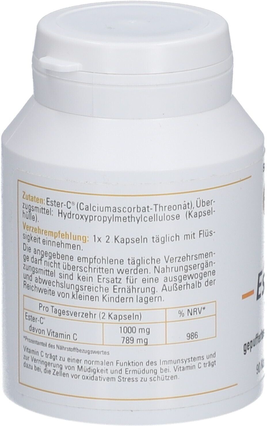 SinoPlaSan Ester-C 1000 mg gepuffertes Vitamin C hochdos.HKP 90 St Hartkapseln