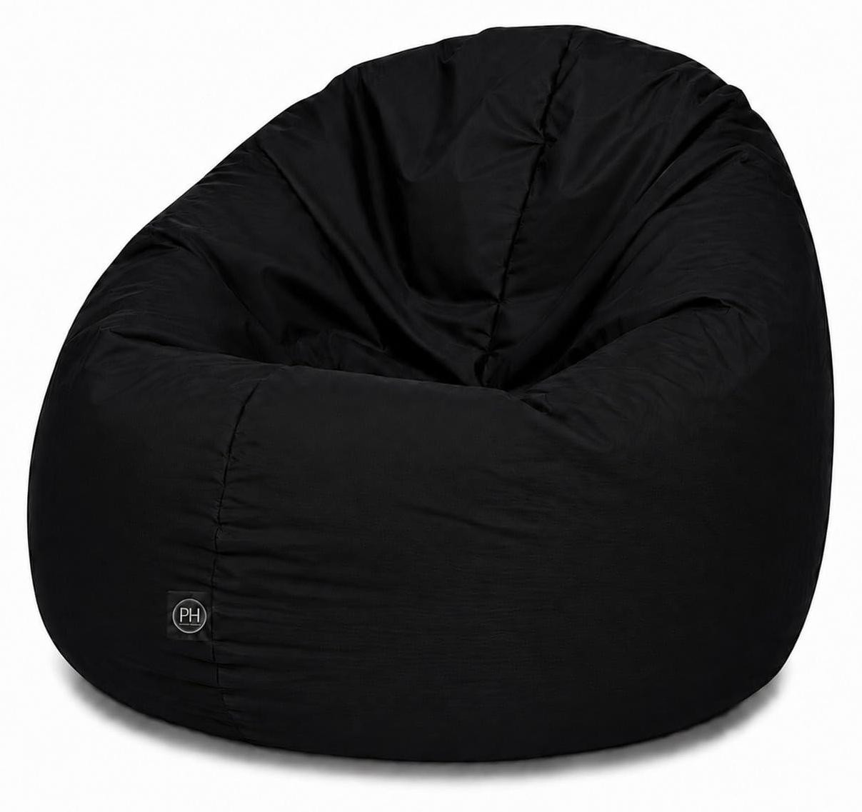 2-in-1 Bean Bag Stoel met Rits, Zwart