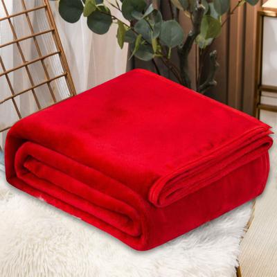 Shop Station Luxury Coral Fleece Blanket Soft Faux Fur Throw For Bed, Sofa & All Season Comfort red 59.1 78.7 In