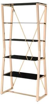 Furniture of America Morfell Contemporary Chrome Glass-Shelf Bookcase