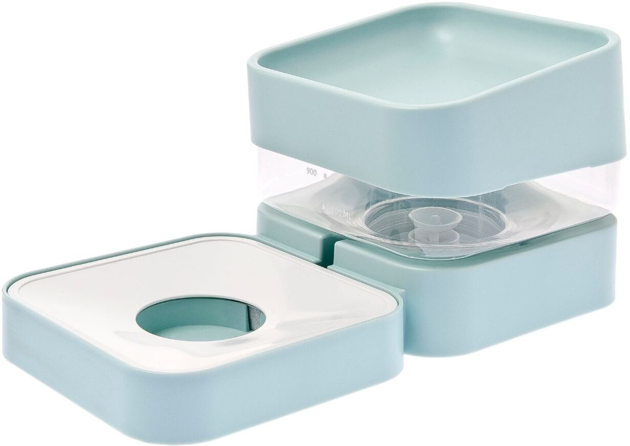 Ferribiella Ciotola Dispenser Multifunzione per Acqua e Cibo Cubo per Animali 32 x 16 x 11 cm