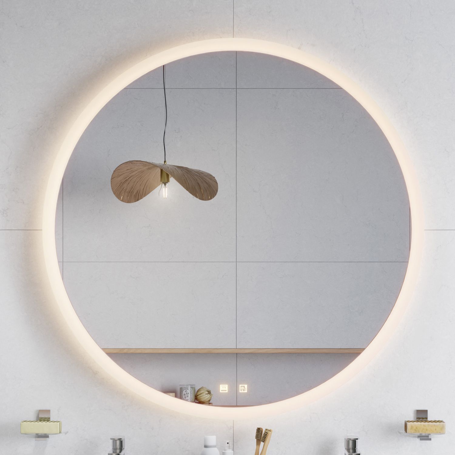 pianura Mia LED Badspiegel mit Spiegelheizung und einer Breite von 100 cm
