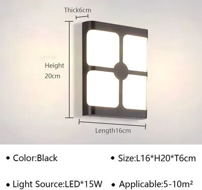 Friendly Fresh Finds Modern Outdoor LED Wall Lamp Waterproof Garden Wall Light For Balcony Entryway d plastics cool White