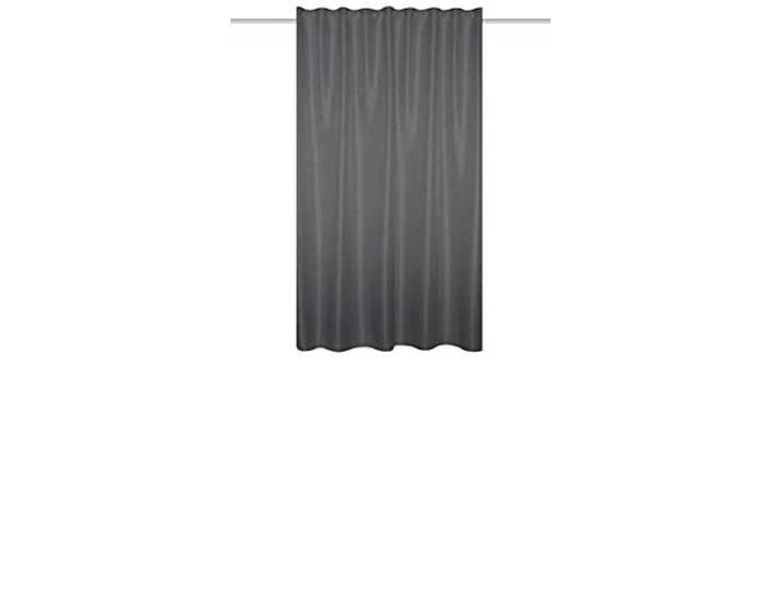 HOMEbasics 085980-8001 - KOMBIBANDSCHAL Oxford - Uni - Dekostoff Leinenstruktur anthrazit - 145 x 135 cm