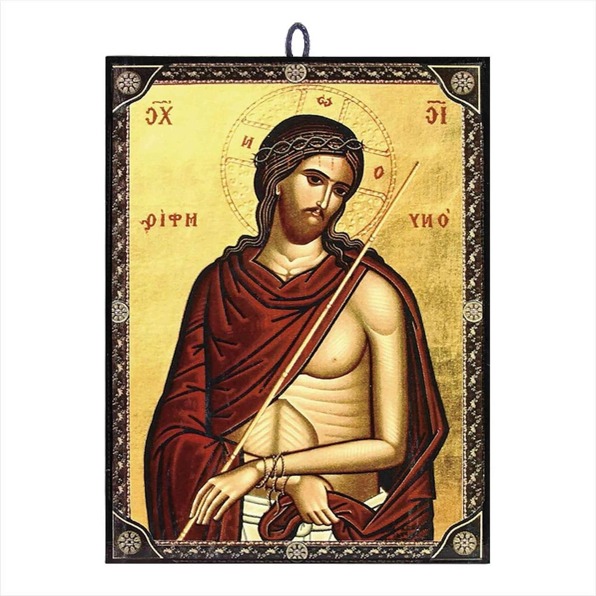 Christelijke Icoon Byzantijnse Stijl Houtkleur 97 x 135 cm