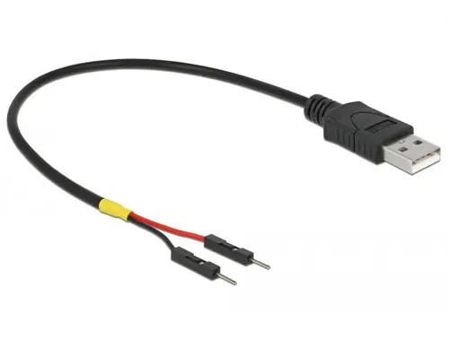 Delock USB-Stromkabel USB-A Stecker, Pfostenstecker 2pol. 0.20m Schwarz 85401
