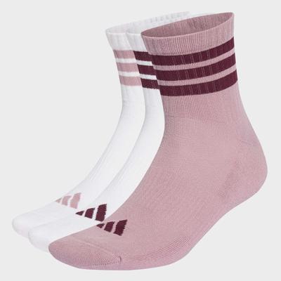 Sportsocken ADIDAS PERFORMANCE "3S ESS C MID 3P", Damen, Gr. XXL (49/51), Sockengröße, rosa (weiß, magmau, maroon), Obermaterial: 58% Baumwolle, 39% Polyester, 2% Elasthan, 1% sonstige Fasern, Socken Sportsocken, Sportsocken, sportlicher Stil, für...
