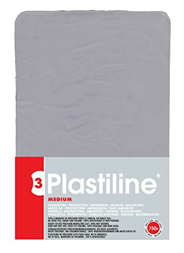 Plastiline 7655T Boetseerklei Lichtgrijs 750 g Hardheid 3 (medium)
