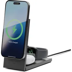 Native Union Rise 3-in-1 INT Qi2 Wireless Charger Qi2 15W für drei MagSafe-Geräte (15 W), Wireless Charger, Schwarz