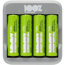 U413 - Wiederaufladbares Ladegerät für 2 oder 4 AA/AAA-Batterien, 100% PeakPower