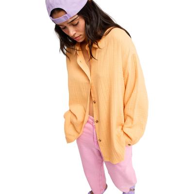 Longsleeve ROXY "Morning Shine", Damen, Gr. L, orange (mock orange), Obermaterial: 100% Baumwolle., Shirts