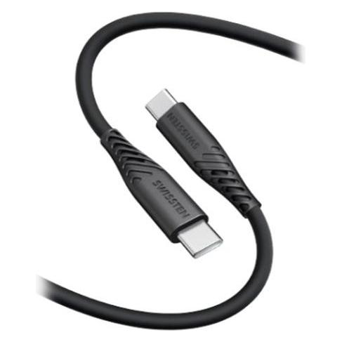 Swissten Data Cable Soft Silicone Usb-C / Usb-C 1.5 M 60W Black (1.50 m, 60 W) (71532010)
