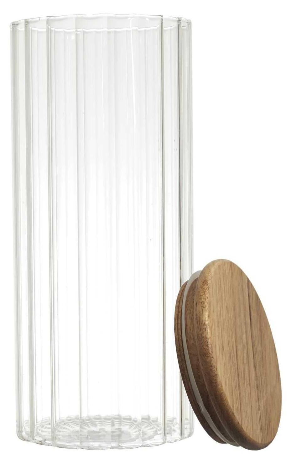 The Home Deco Factory Voorraadpot met deksel van acaciahout, 110 cl