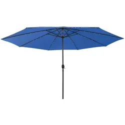 vidaXL Sonnenschirm mit LED-Beleuchtung 400 cm Azurblau