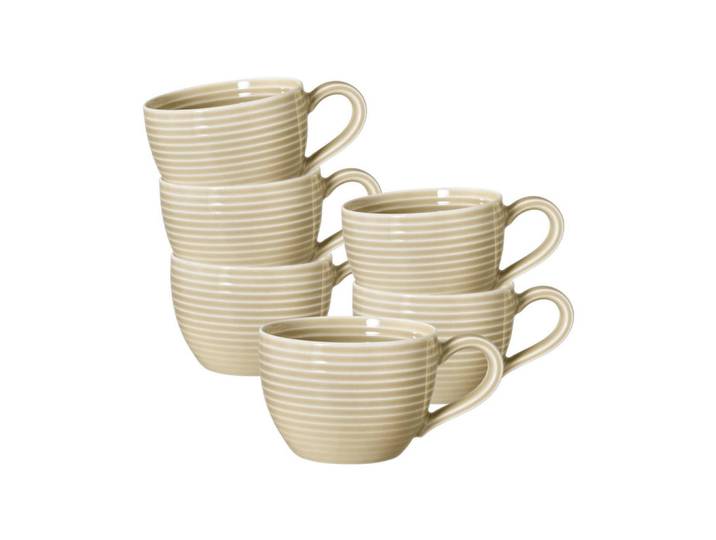 Seltmann Weiden Espressotassen Beat Color Glaze Sandbeige 0,11 l 6er Set, Beige, Keramik, Geschirr, Tassen, Espressotassen