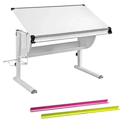 Schreibtisch Matts ca. 118x73 cm Weiß/Pink/Grün