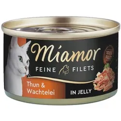 Miamor Feine Filets in Gelee - Katzennassfutter mit Thunfisch und Ei 100g Dose