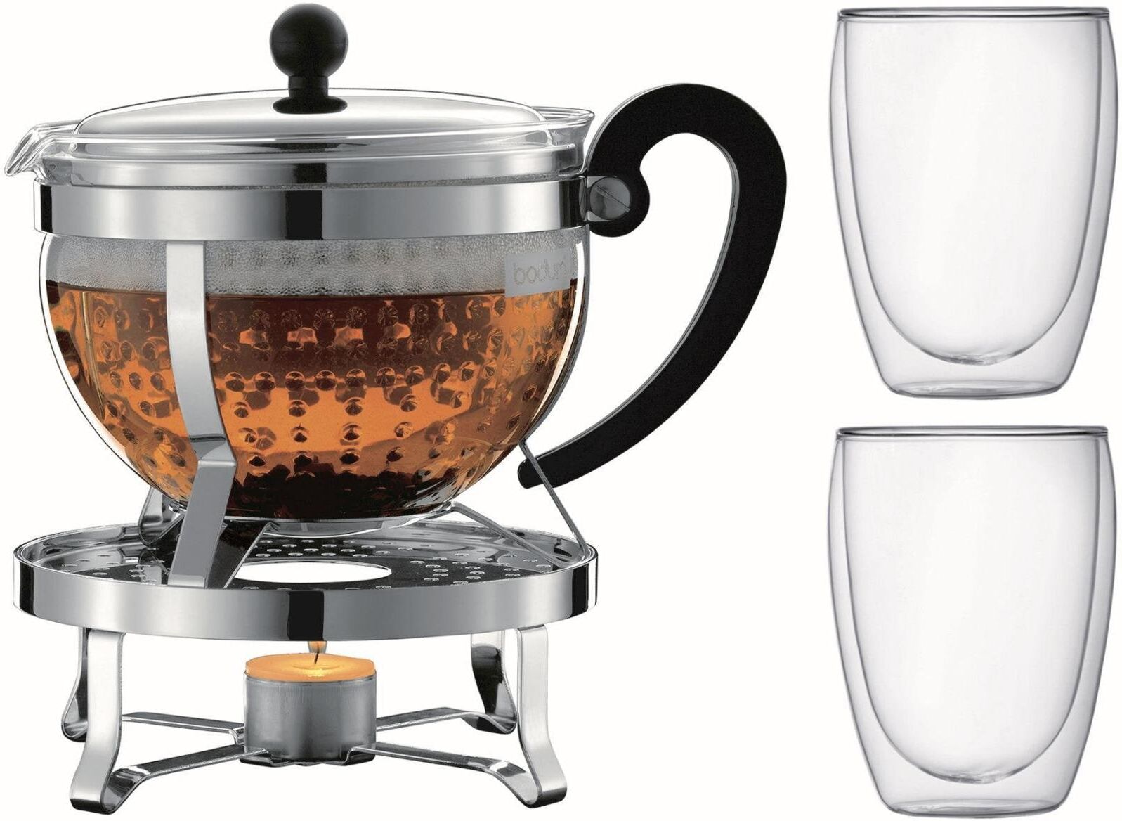 Teebereiter BODUM "Bodum Tee-Set Chambord 44621 l", transparent, H:22,3cm, Teeautomaten, Teebereiter transparent Einheitsgröße