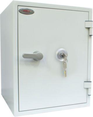 Feuerschutzschrank FS 1283 K, Schlüsselschloss, Stahl, signalweiß RAL 9003