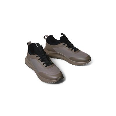 Slip-On Sneaker CALVIN KLEIN JEANS "EVA RUNNER LACEUP SOCK MAT MIX", Herren, Gr. 41, Textil, braun (taupe, schwarz), Lederimitat, Textil, unifarben mit Farbeinsatz, Schuhe, Halbschuh, Sportschuh, Freizeitschuh, Schnürschuh mit Anziehlasche