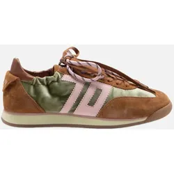 Sneaker Rocket Velvet it Green Nude Braun 40