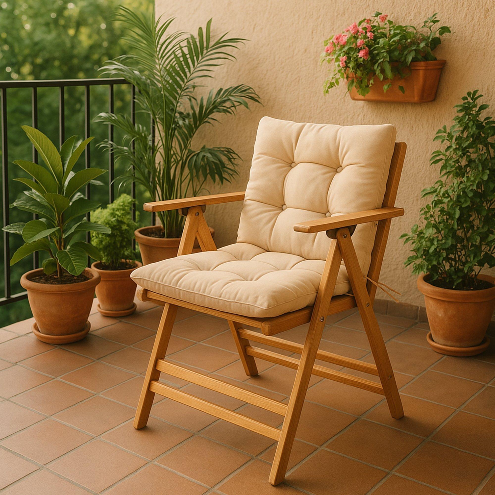 Dmora Outdoor-Stuhl Zoldo in Weiß/Creme, ein gepolsterter Stuhl