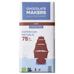 Chocolate Makers Dominikanische Republik 75% Kakao mit Nibs bio