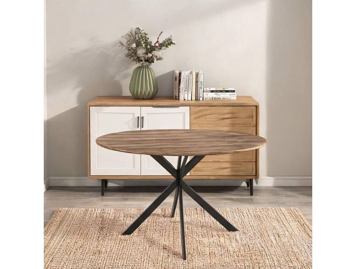 Dining Tables combining Marron Panneau De Particules and marron with 47.2 in and Table ronde 120 cm pour 4 personnes