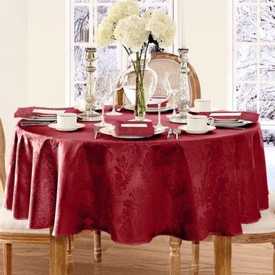 Threadmade Home Llc "Abshire Round Tablecloth, 70"" Diameter, Red"