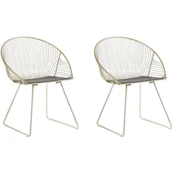METALLSTUHL 2er-Set Stahl Gold Aurora