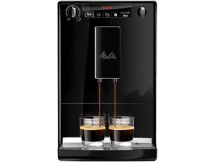 Melitta Kaffeevollautomat Solo® E950-222, pure black, Perfekt für Café crème & Espresso, nur 20cm breit