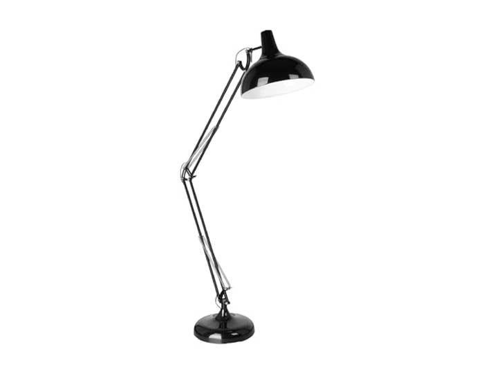 Eglo Lampadaire Borgillio\, lampe sur pied vintage 1 flamme au design industriel\, lampe en acier\, couleur : noir\, douille : E27\, avec interrupteur au pied