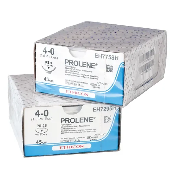 Ethicon Nahtmaterial Prolene monofil Blau, mit Nadel PS2, 4-0, Faden 75 cm (3 Dtz.) nicht resorbierbar EH7167H