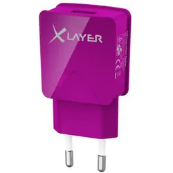 Xlayer Netzadapter USB, 2.1 A, violett (10.50 W, 1 Port), USB Ladegerät, Violett
