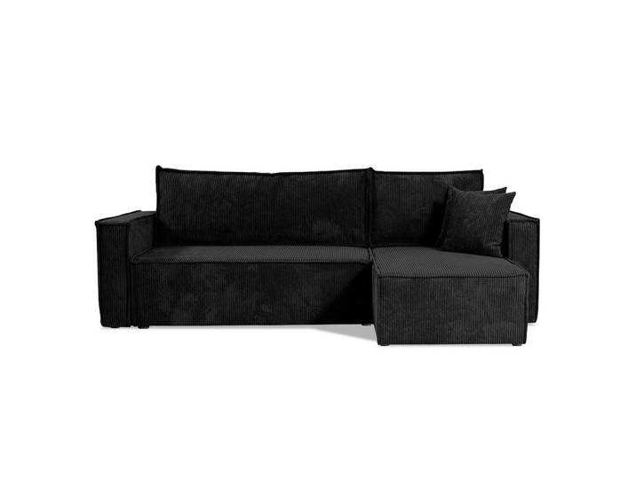 Petits-meubles Ecksofa Ezekiel 3 Sitzplätze Schwarz, Holz, 236x145 cm, Wohnzimmer, Sofas & Couches, Wohnlandschaften, Ecksofas