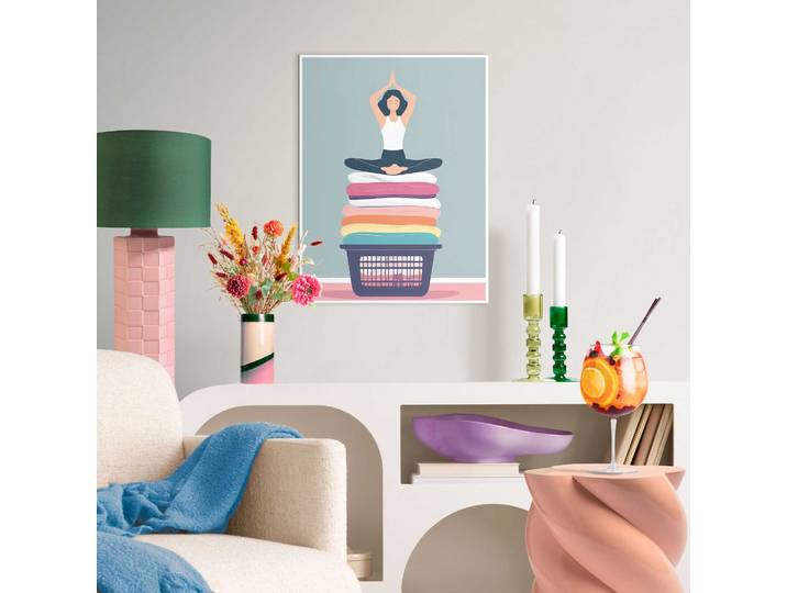 Bild mit Rahmen REINDERS Zen Wash , bunt (farbe bild(er): bunt), B:30cm H:40cm T:1,6cm, Holzwerkstoff, Bilder, Bild mit Rahmen