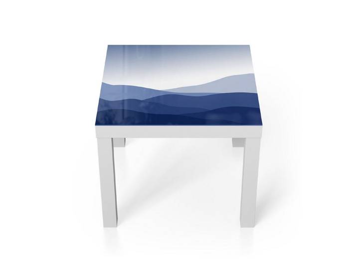 DEQORI Couchtisch 'Berge im Blauschleier', Glas Beistelltisch Glastisch modern