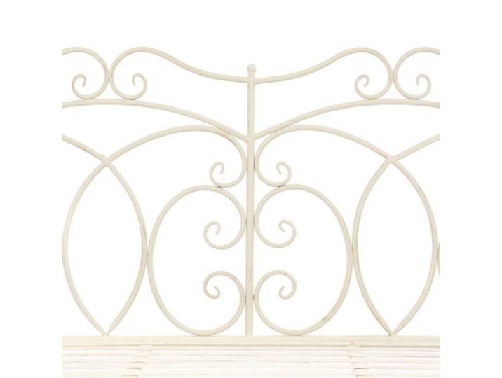Banc de jardin en fer forgé - MEUBLECHIC - 104x83x89 cm - Blanc antique - Style ancien - Durable - Confortable