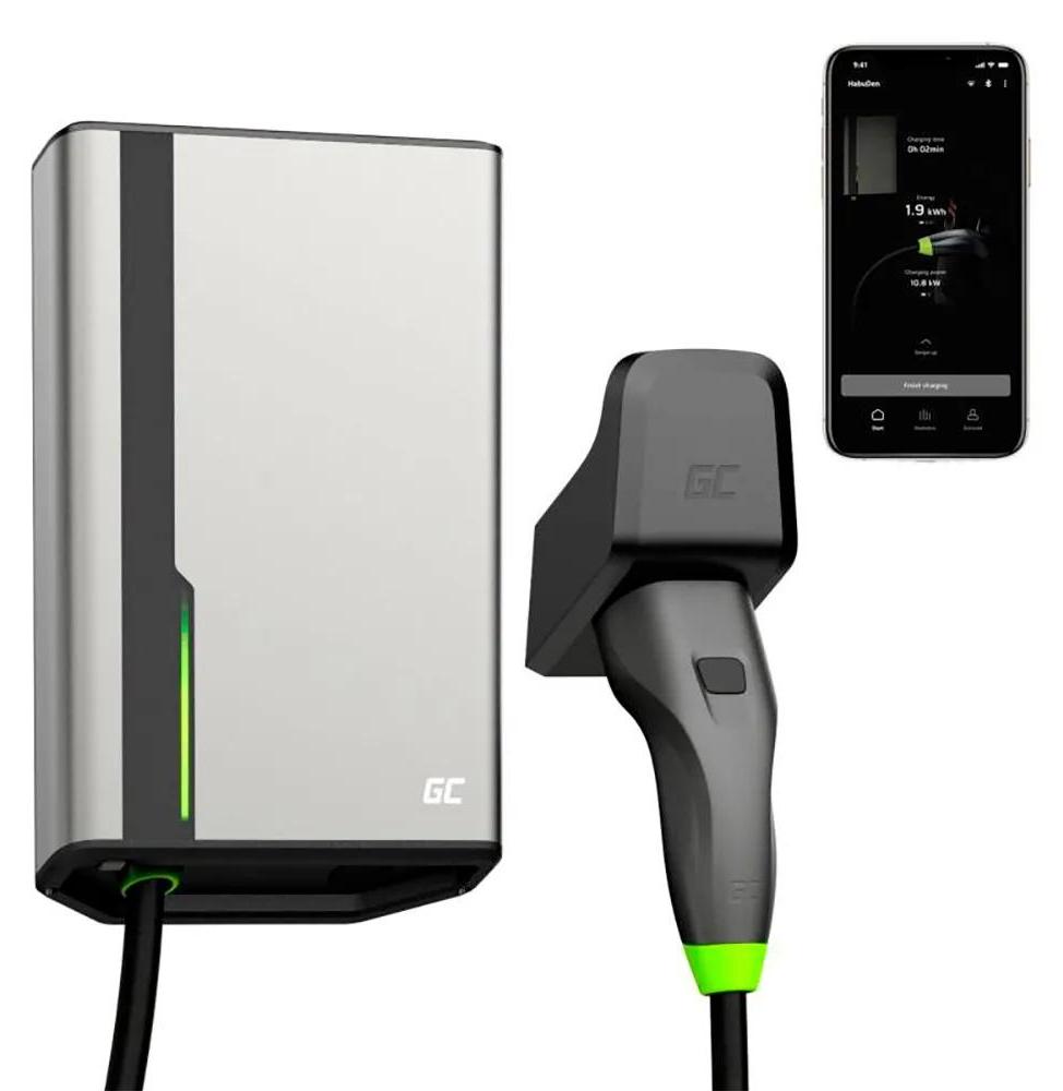 Green Cell EVGC021A2275, Grau, Wand, Aluminium, LED, Schwarz, Fehler, Aktivität, Störung, Ladend, Leistung