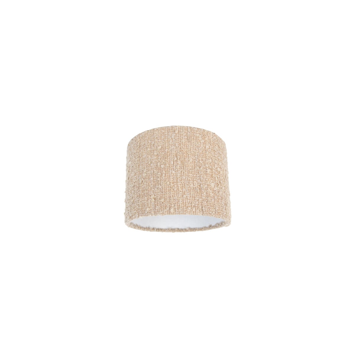 Qazqa Stoffen lampenkap beige met bouclé stof, Cilinder, E27