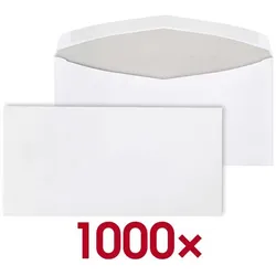 ÖKI 1000er-Pack Briefumschläge DIN lang - ohne Fenster weiß, 22.9x11.4 cm
