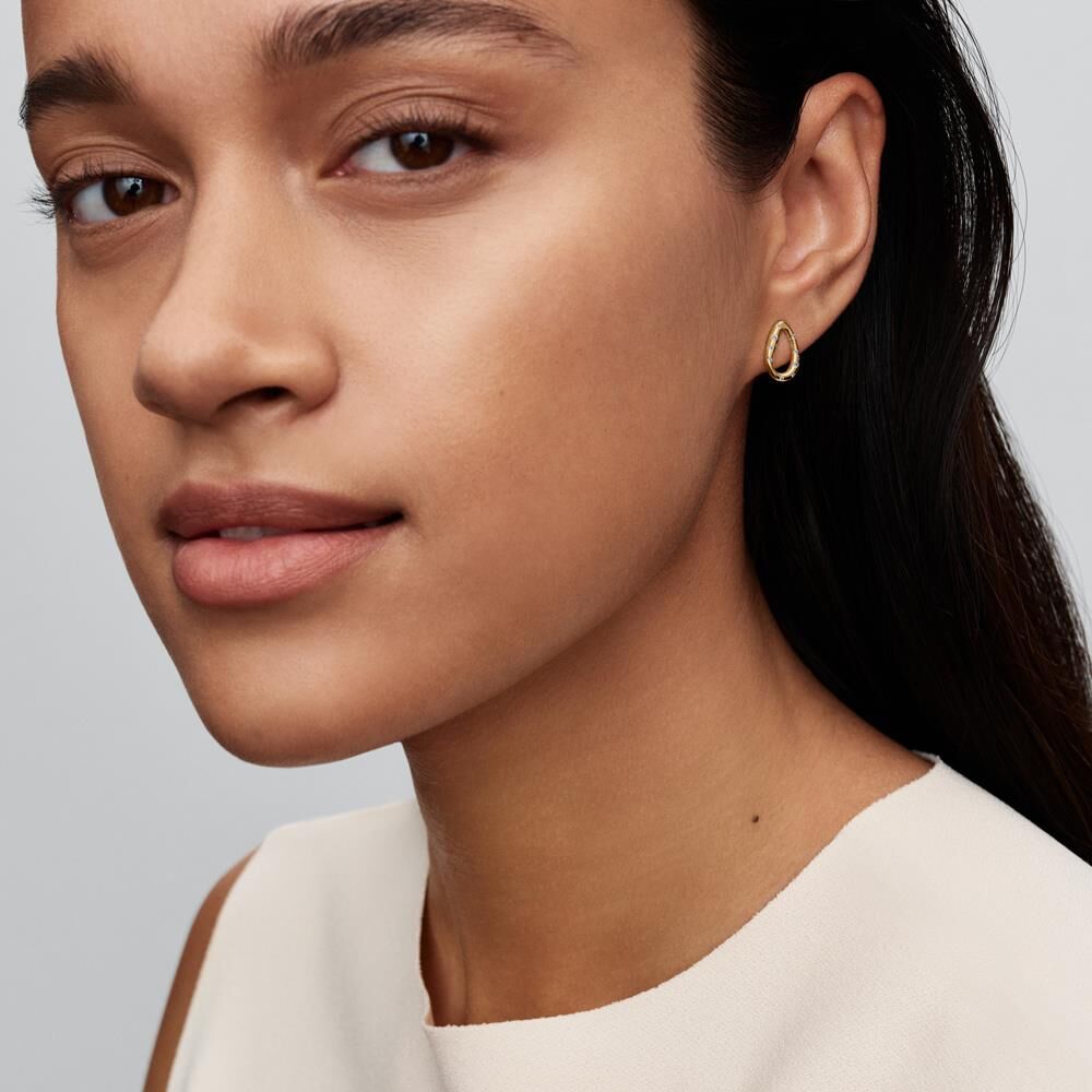 Pandora Ohrstecker Damen Essence, Zirkonia, vergoldet gold