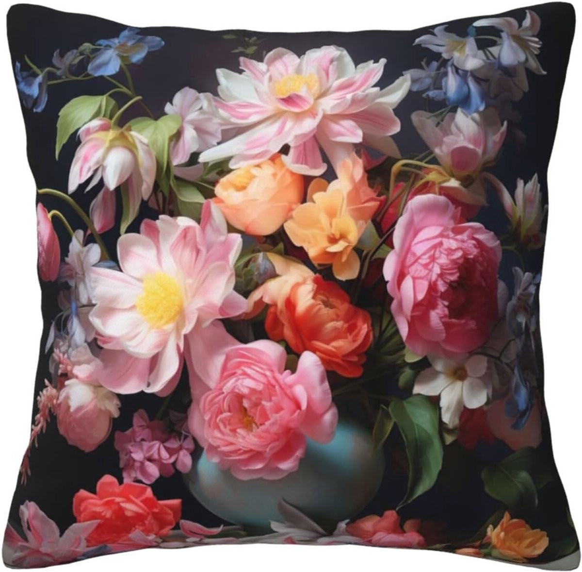 Set van decoratieve kussenhoezen met dubbelzijdige bloemenprint