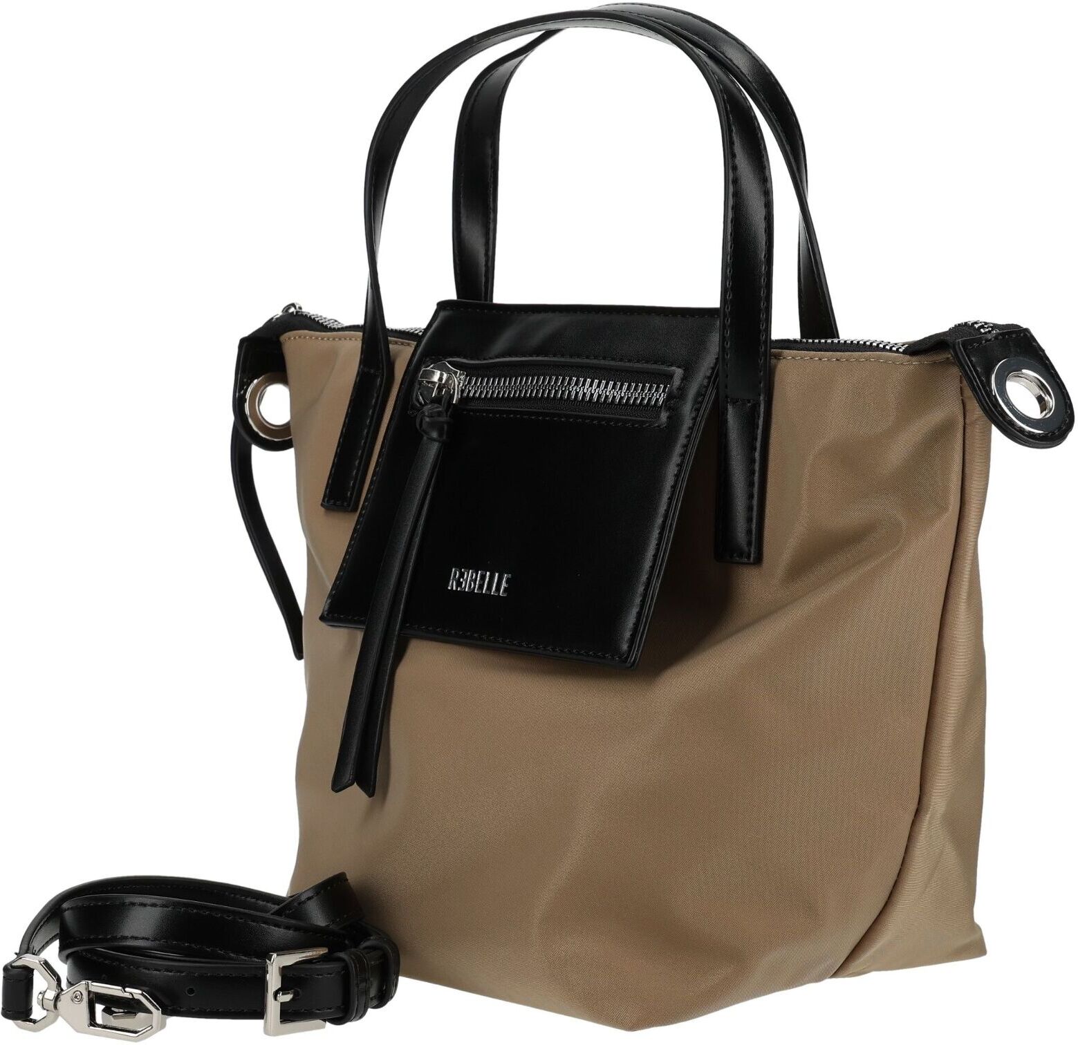 Henkeltasche REBELLE "REBELLE Taschen Nylon", Damen, Gr. onesize, beige, Nylon, Taschen