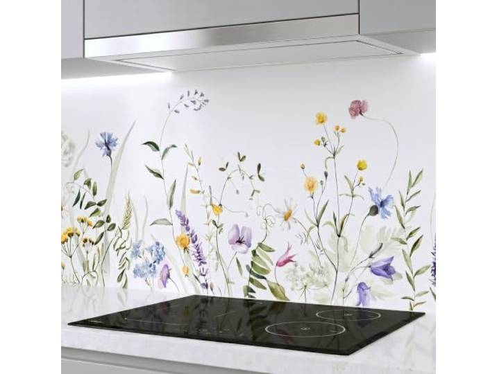 Rodnik Küchenrückwand – monolithische ABS-Platte mit Direktdruck, formstabil und langlebig. Große Motivauswahl (Sommerblumen, 60x400 cm)