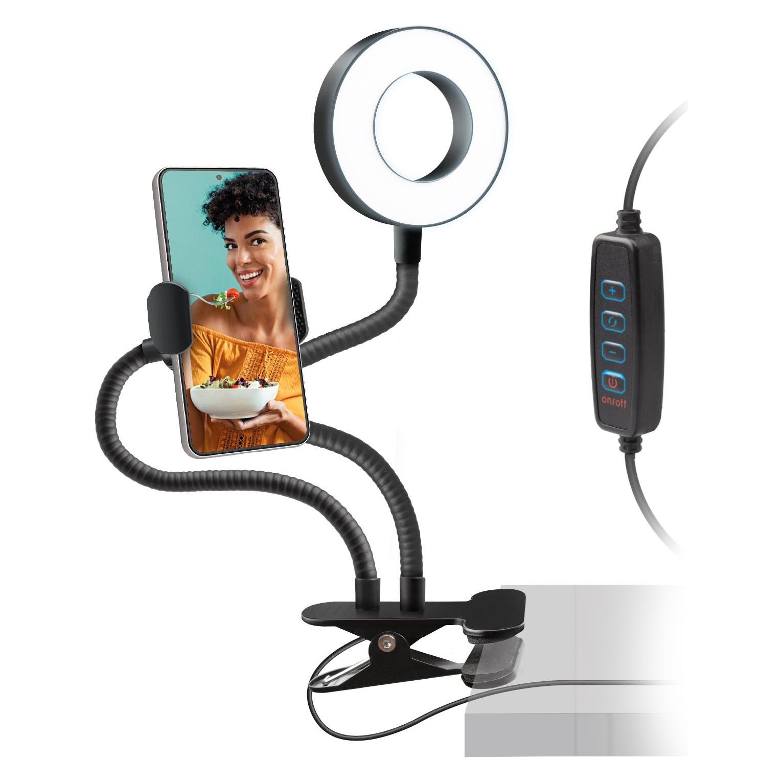 SBS LED-Gelenkring mit Tischklemme (Ringlicht) (TESELFIESPOTRING)